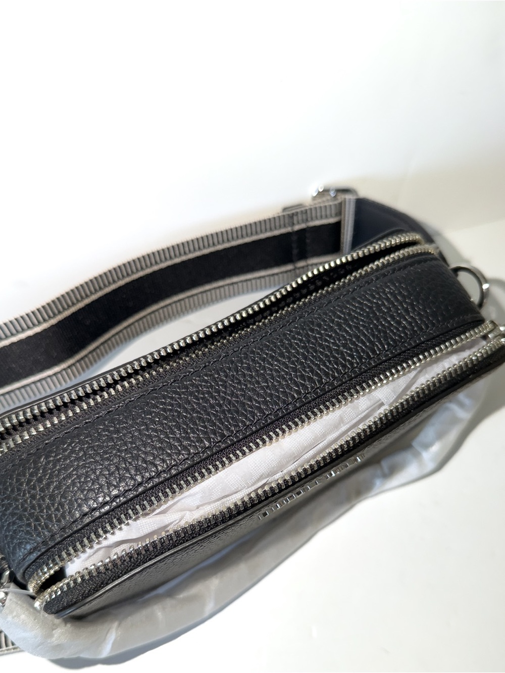 NEW! MICHAEL KORS JET SET SMALL DOUBLE ZIP CHAIN CROSSBODY BAG IN BLACK CLASSIC - Picture 4 of 12